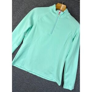 Zero Restriction Aqua Blue 1/4 Zip Pullover Long Sleeve Golf Shirt Top Womens  L